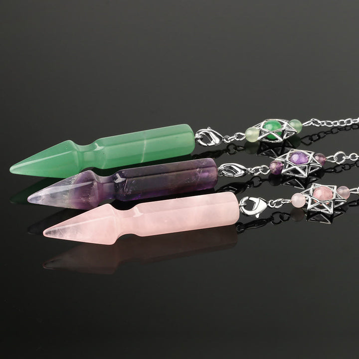 Pendule Lotus Metatron en cristal naturel Olivenorma