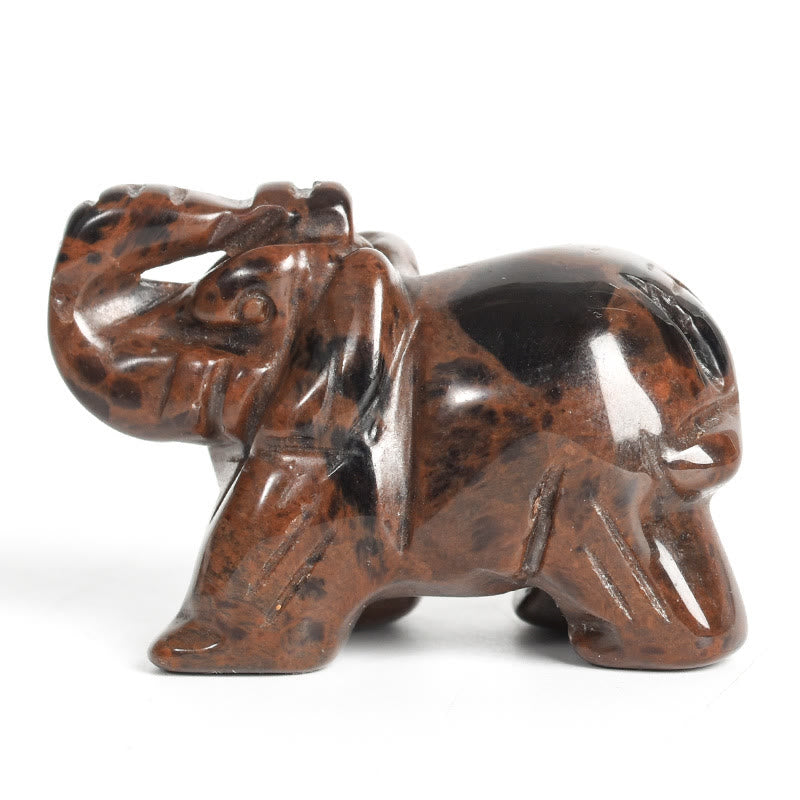 Figurine d'éléphant sculptée Olivenorma 1,5/2 pouces Décoration en pierres précieuses