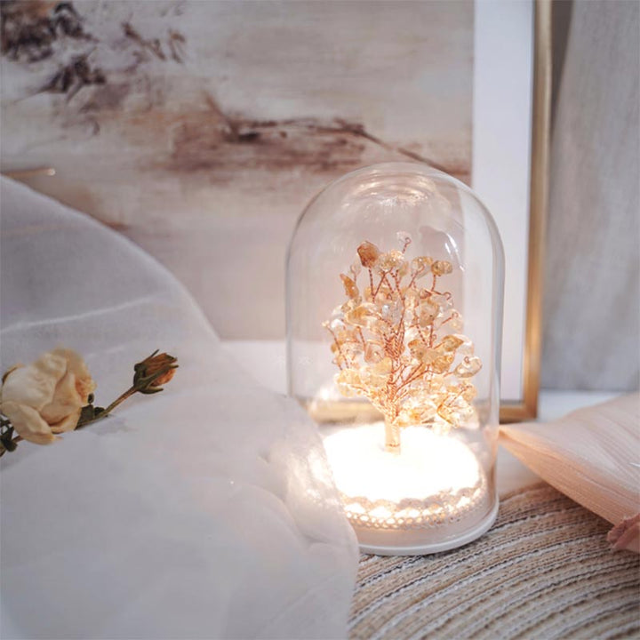 Décoration de Noël en forme de veilleuse en pierre de cristal Olivenorma 