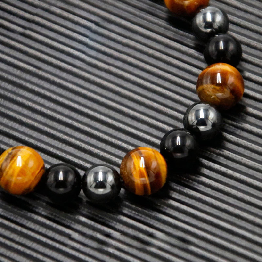 Collier de perles en hématite et obsidienne en cristal de guérison Olivenorma