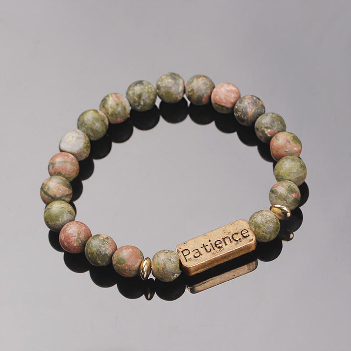 Bracelet gravé avec pierres précieuses naturelles Olivenorma Mom Patience 