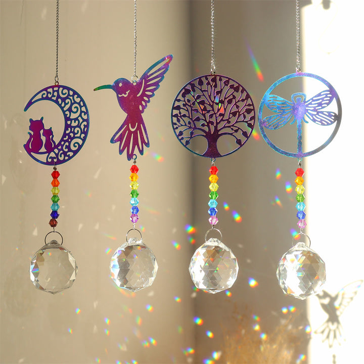 Carillon éolien à suspendre en cristal transparent avec perles chakra Olivenorma 