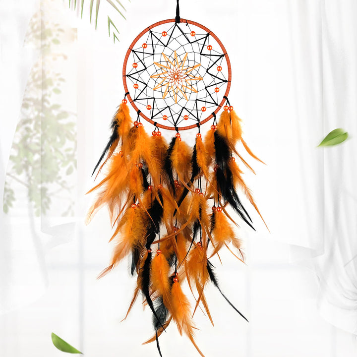 Perles acryliques Olivenorma, attrape-rêves d'Halloween fait main en plumes orange