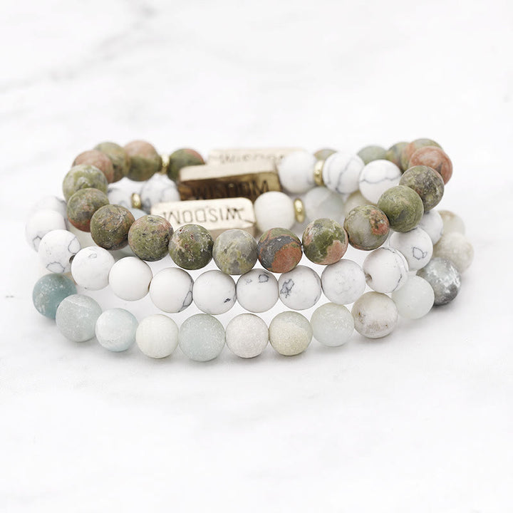 Bracelet gravé avec pierres précieuses naturelles Olivenorma