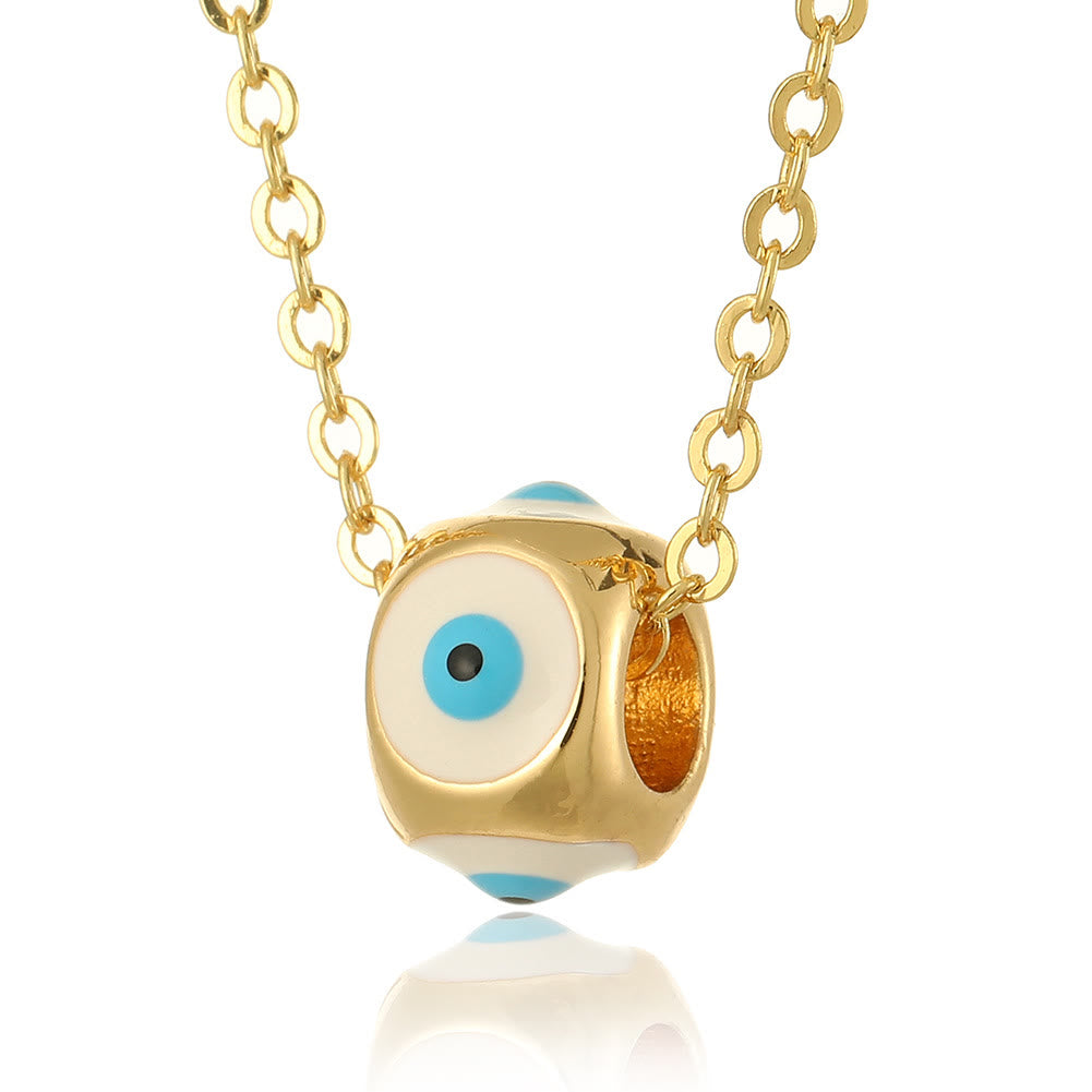 Collier pendentif rond contre le mauvais œil dégoulinant d'huile Olivenorma 