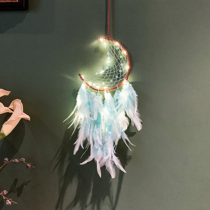 Attrape-rêves en jade violet turquoise fait main Olivenorma 