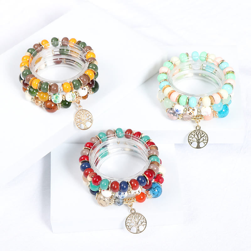Ensemble de bracelets en cristal arbre de vie fait main Olivenorma Boho
