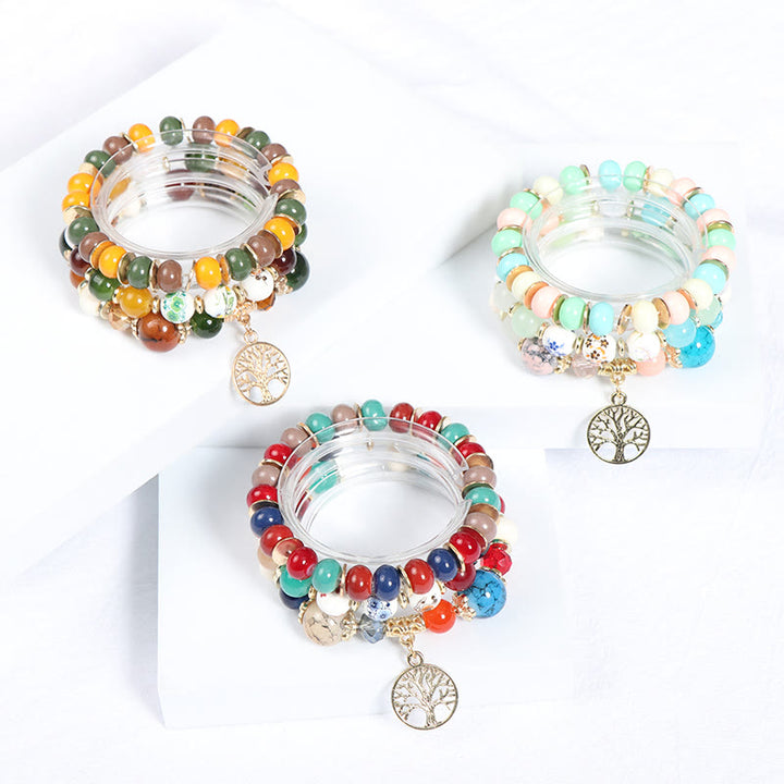 Ensemble de bracelets en cristal arbre de vie fait main Olivenorma Boho