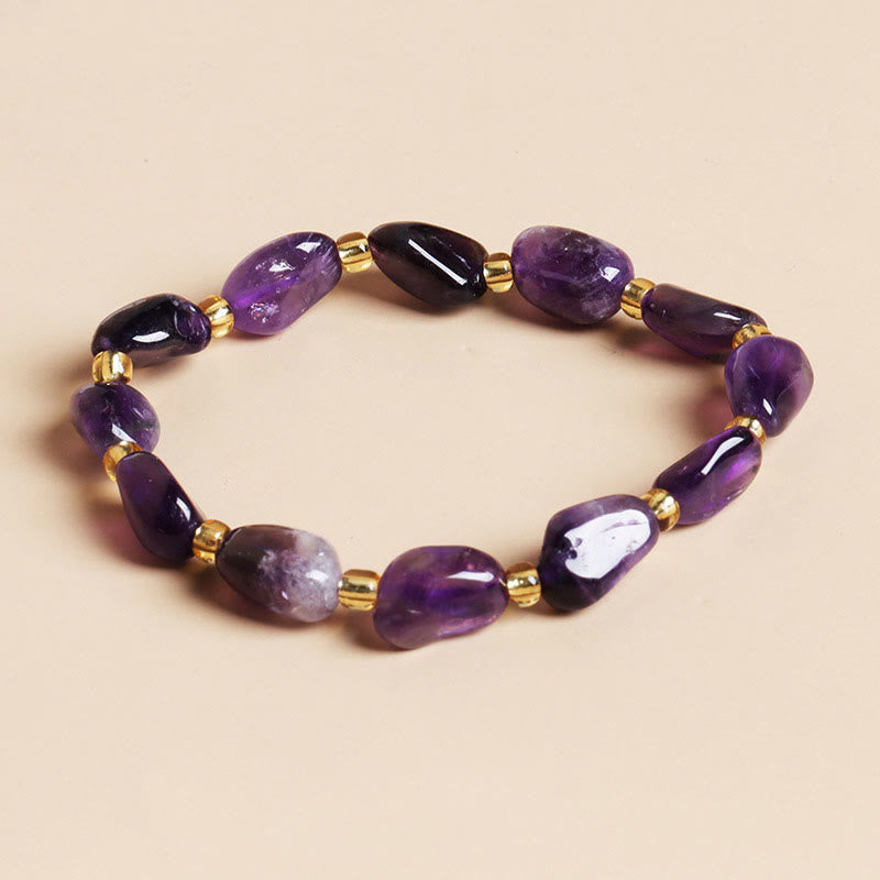 Bracelet artisanal en gravier de cristal irrégulier Olivenorma 