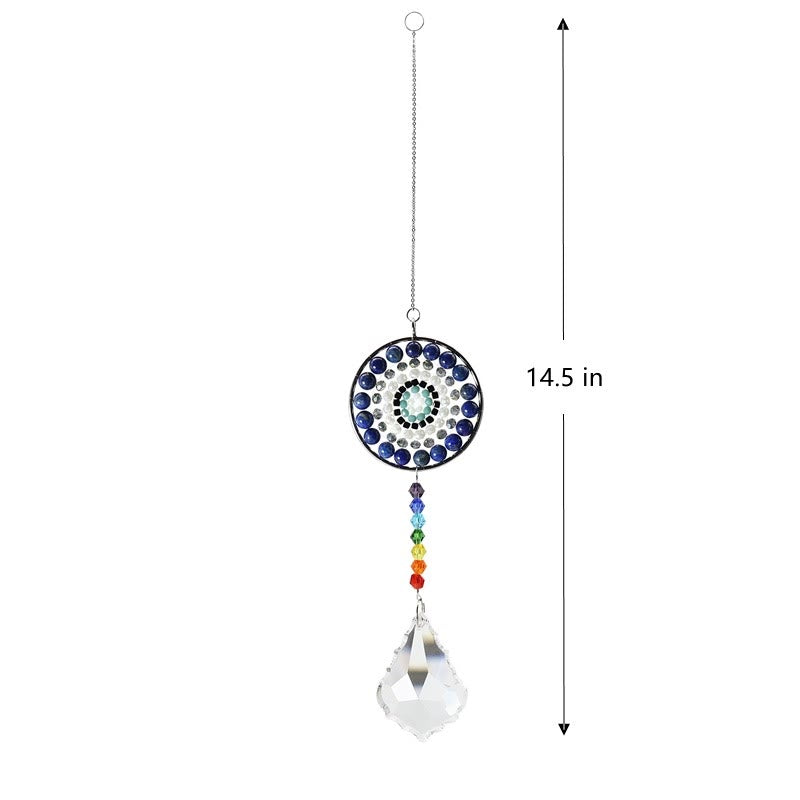 Carillon éolien chakra fait main avec attrape-soleil en cristal Olivenorma