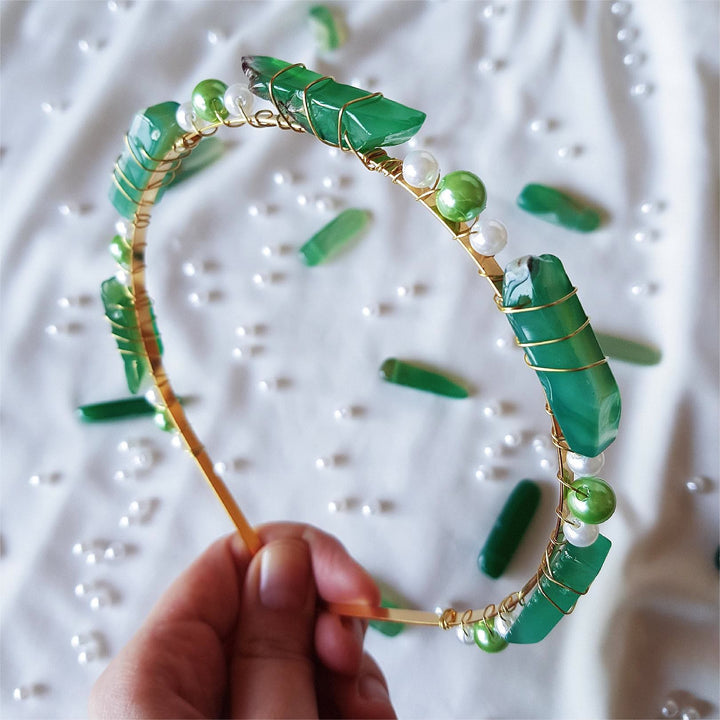 Couronne en cristal de perle et améthyste citrine Olivenorma 