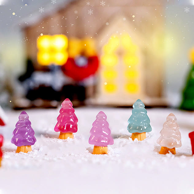 Olivenorma Lot de 5 mini sculptures en cristal pour sapin de Noël Décoration en pierres précieuses 