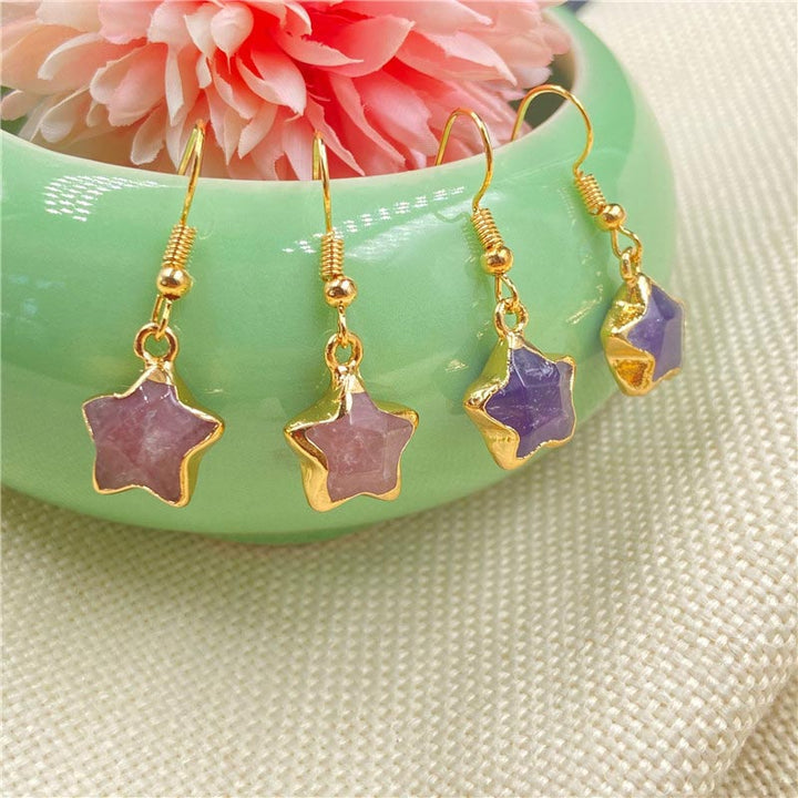 Boucles d'oreilles en pierre de cristal naturel