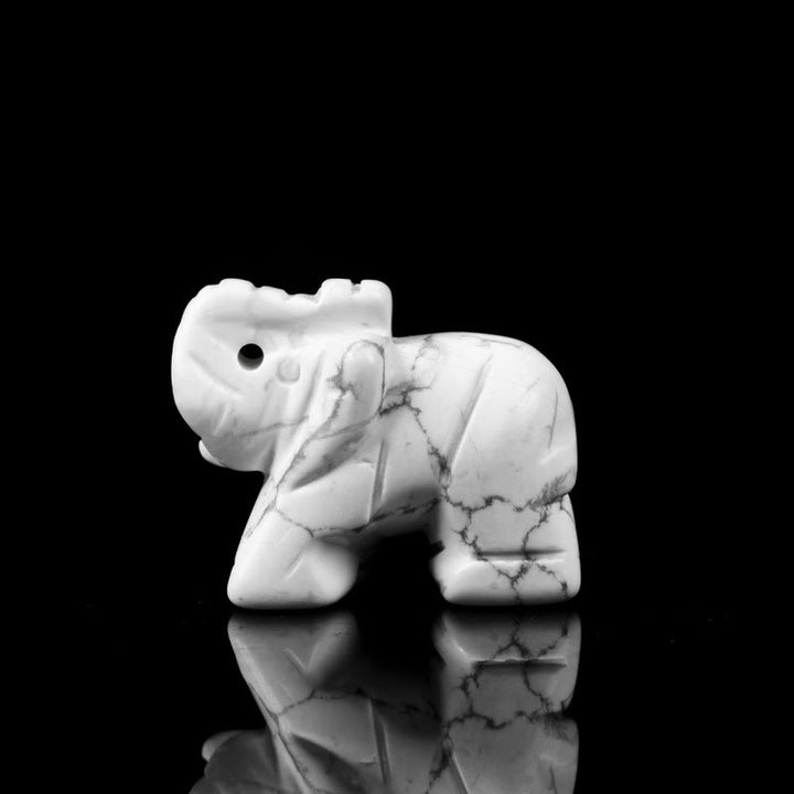 Figurine d'éléphant sculptée Olivenorma 1,5/2 pouces Décoration en pierres précieuses