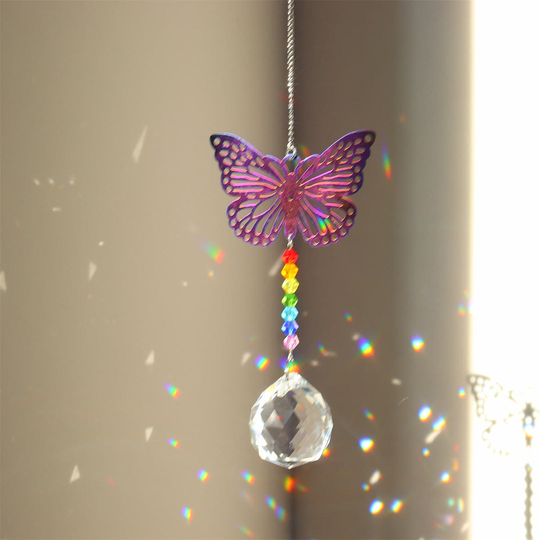Carillon éolien à suspendre en cristal transparent avec perles chakra Olivenorma 