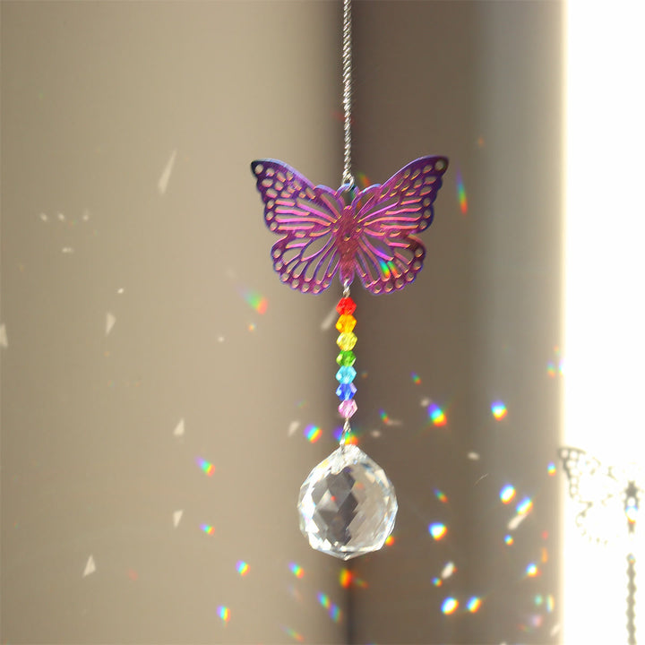 Carillon éolien à suspendre en cristal transparent avec perles chakra Olivenorma 