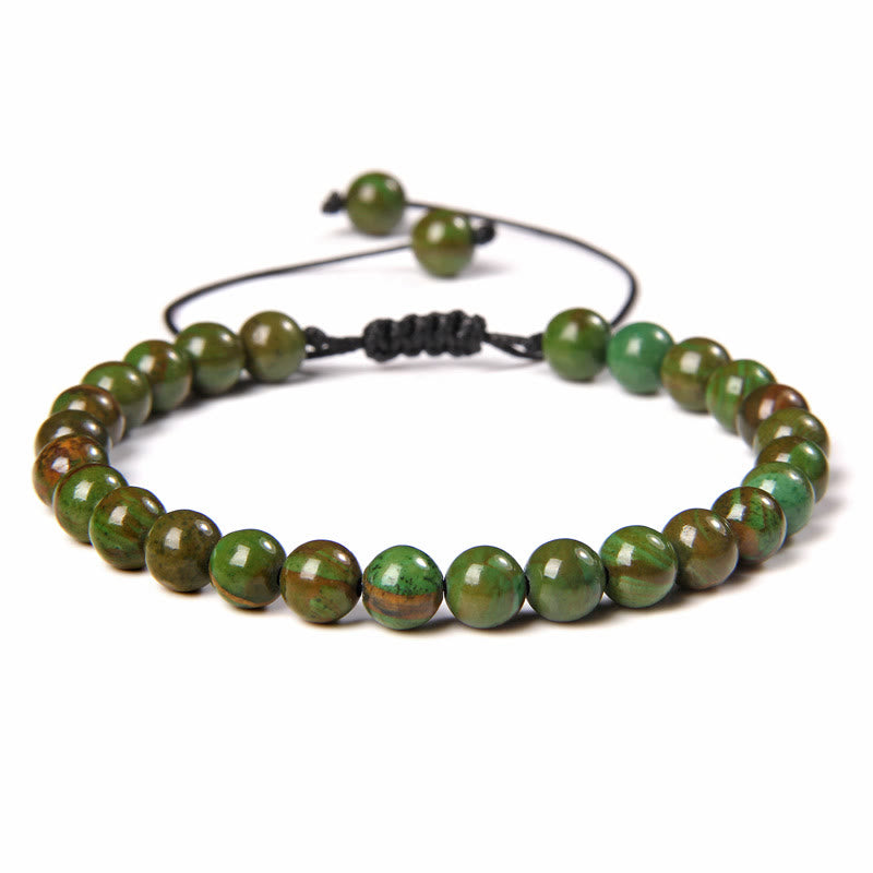 Bracelet tressé en perles de pierre naturelle de 6 mm Olivenorma