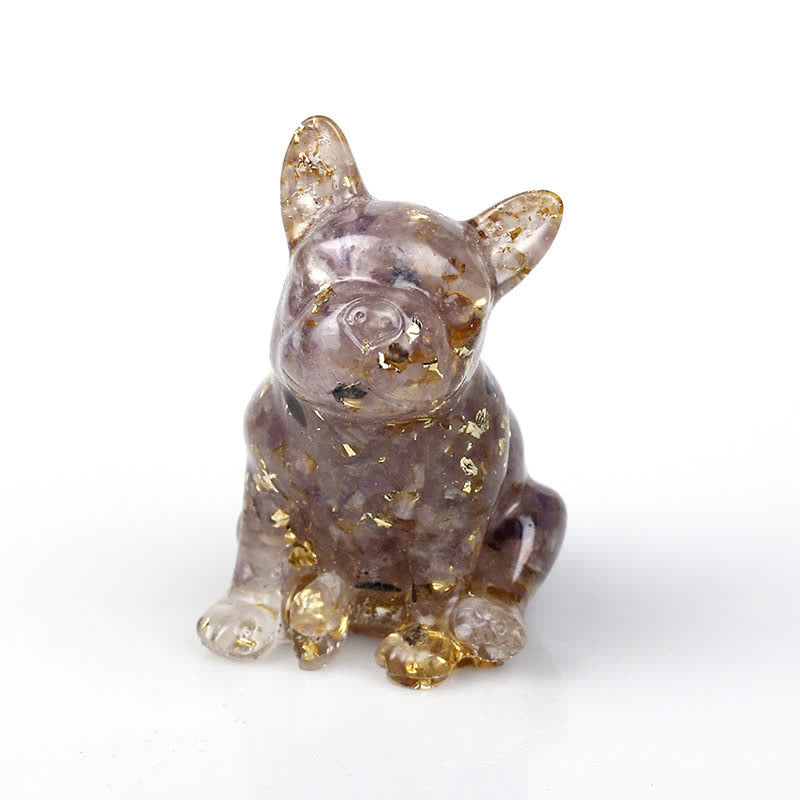 Décoration en pierres précieuses en cristal de bouledogue français Olivenorma - Améthyste - image 6