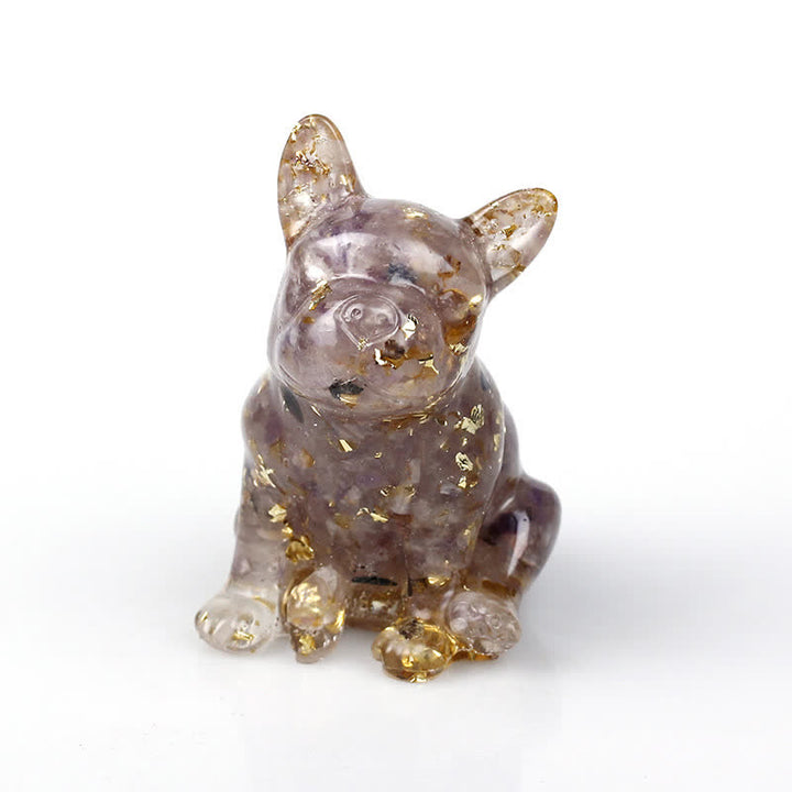 Décoration en pierres précieuses en cristal de bouledogue français Olivenorma - Améthyste - image 6