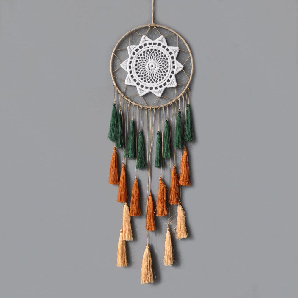 Pendentif attrape-rêves en dentelle tressée Olivenorma - Vert Brun - image 6