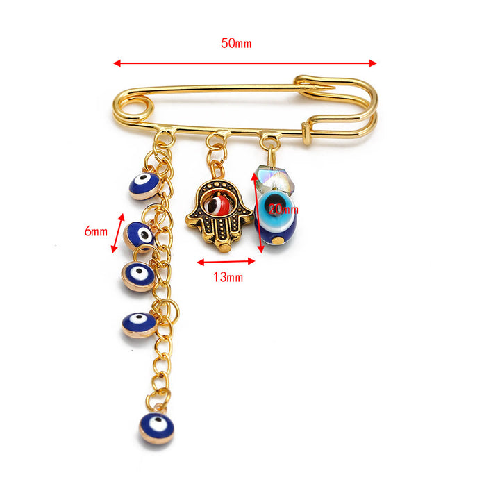 Broche Olivenorma série Evil Eye Hamsa - Chaîne Œil maléfique et Hamsa noire - image 21