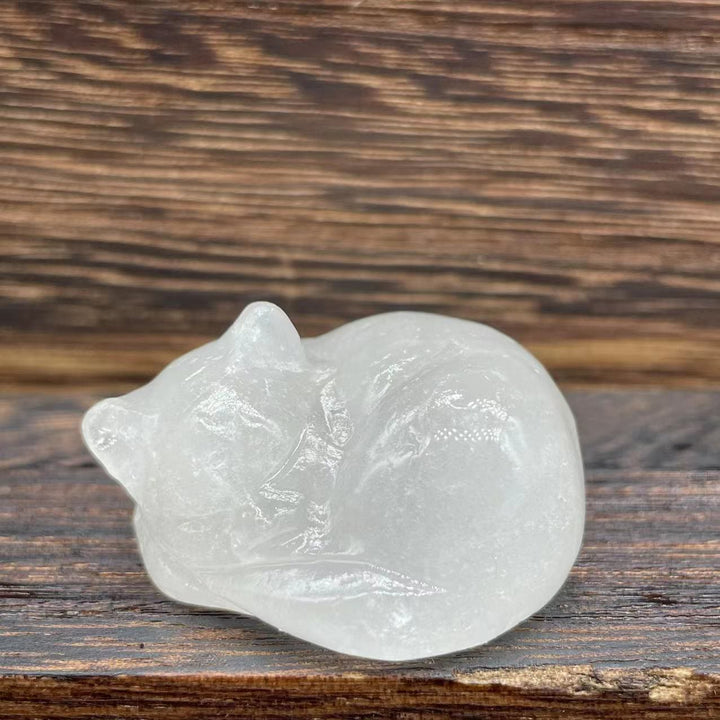 Décoration en pierre précieuse pour chat en cristal naturel Olivenorma de 4 cm