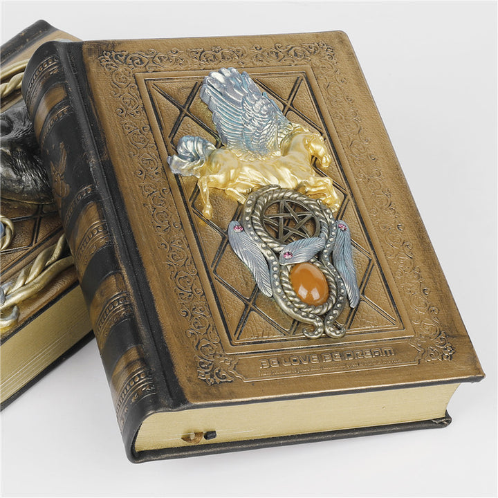 Carnet décoratif en pierre de cristal Olivenorma à motif de chat Pégase