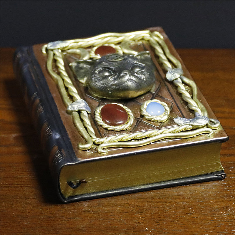 Carnet décoratif en pierre de cristal Olivenorma à motif de chat Pégase