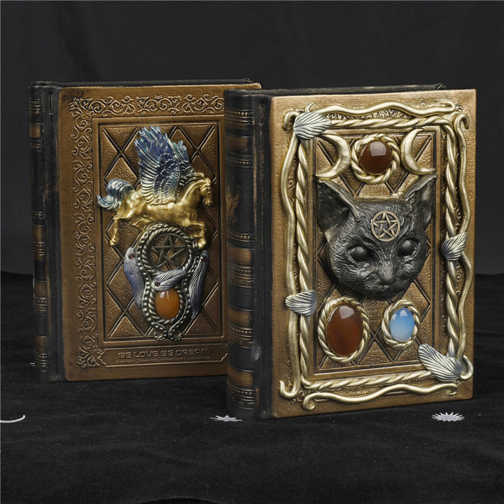 Carnet décoratif en pierre de cristal Olivenorma à motif de chat Pégase