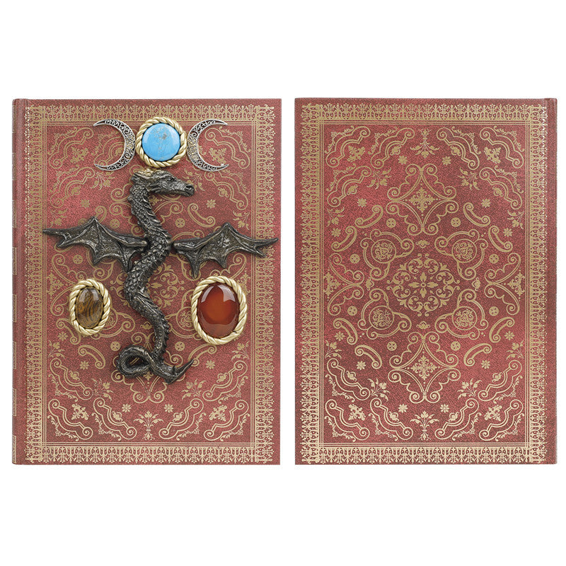 Carnet décoratif en pierre de cristal Olivenorma avec dragon volant