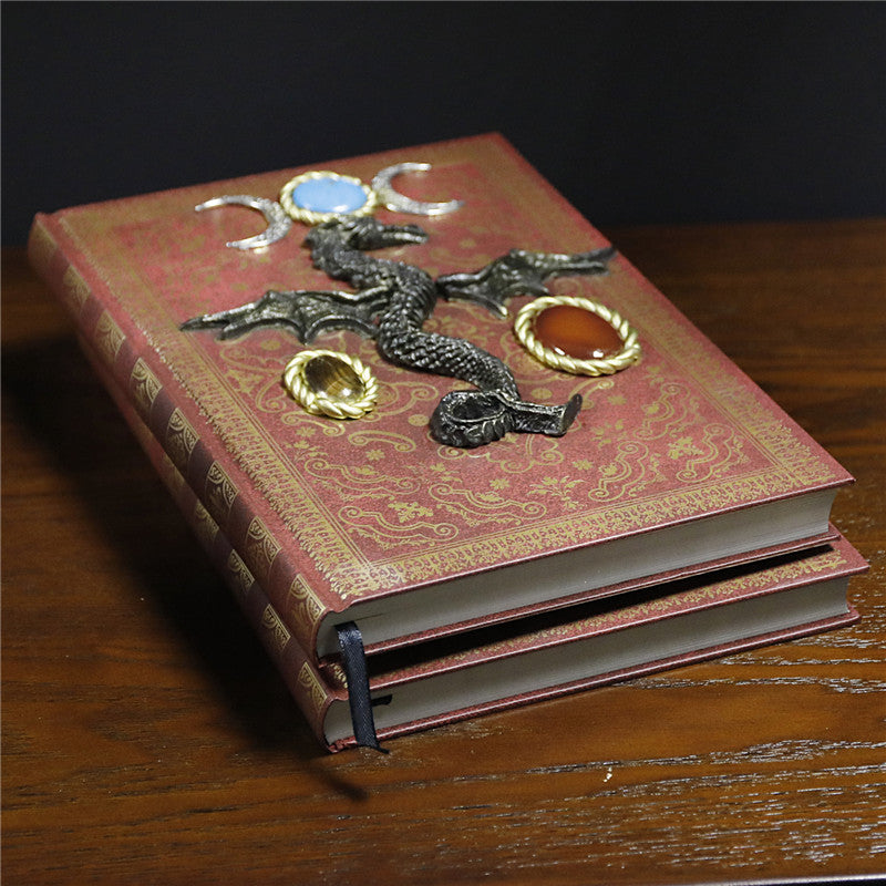 Carnet décoratif en pierre de cristal Olivenorma avec dragon volant