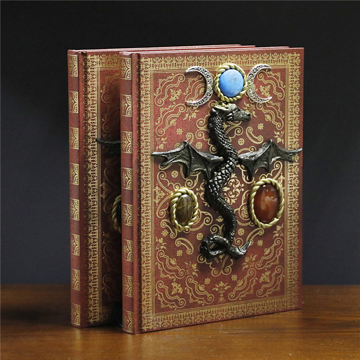 Carnet décoratif en pierre de cristal Olivenorma avec dragon volant