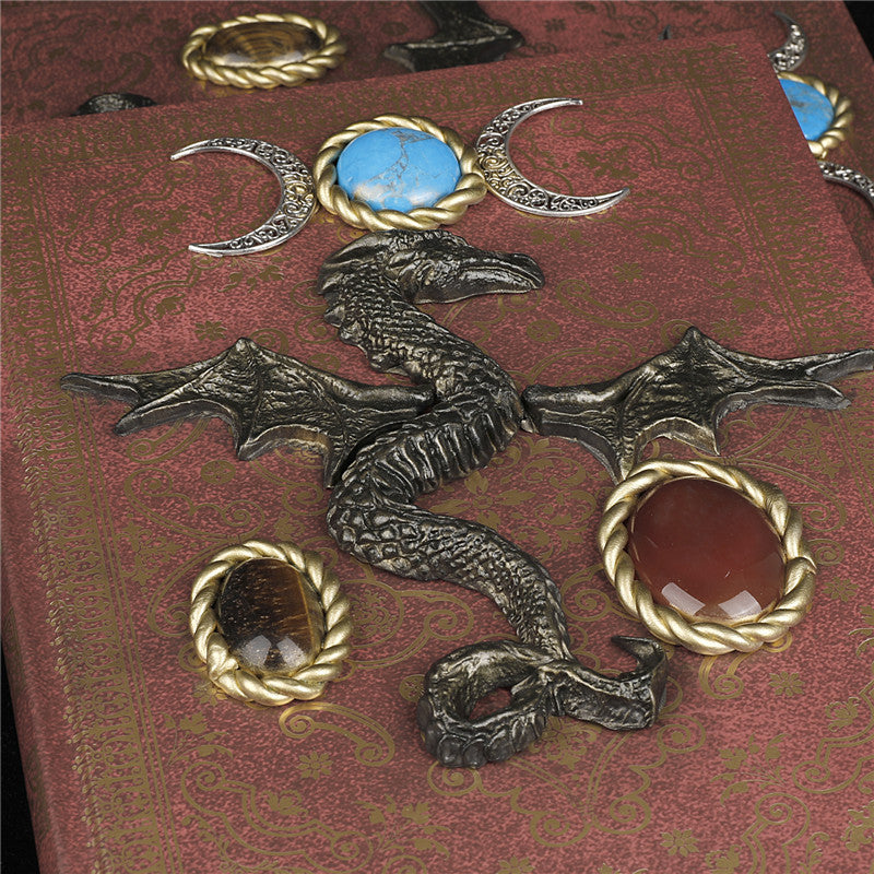 Carnet décoratif en pierre de cristal Olivenorma avec dragon volant