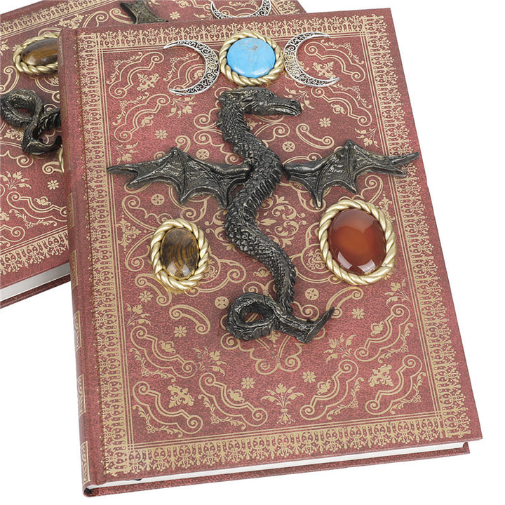 Carnet décoratif en pierre de cristal Olivenorma avec dragon volant