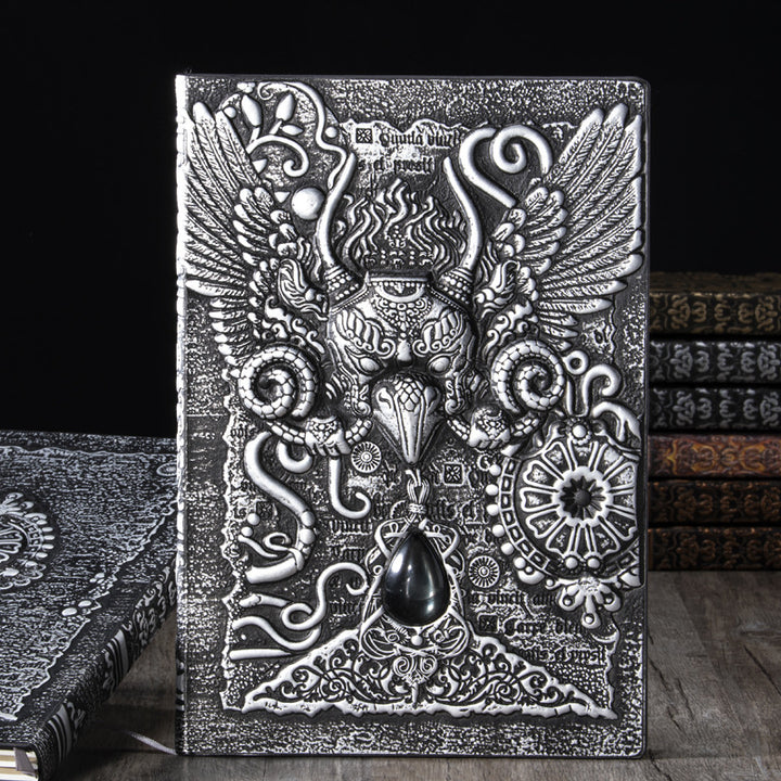 Carnet décoratif en relief avec aigle démoniaque en pierre de cristal Olivenorma