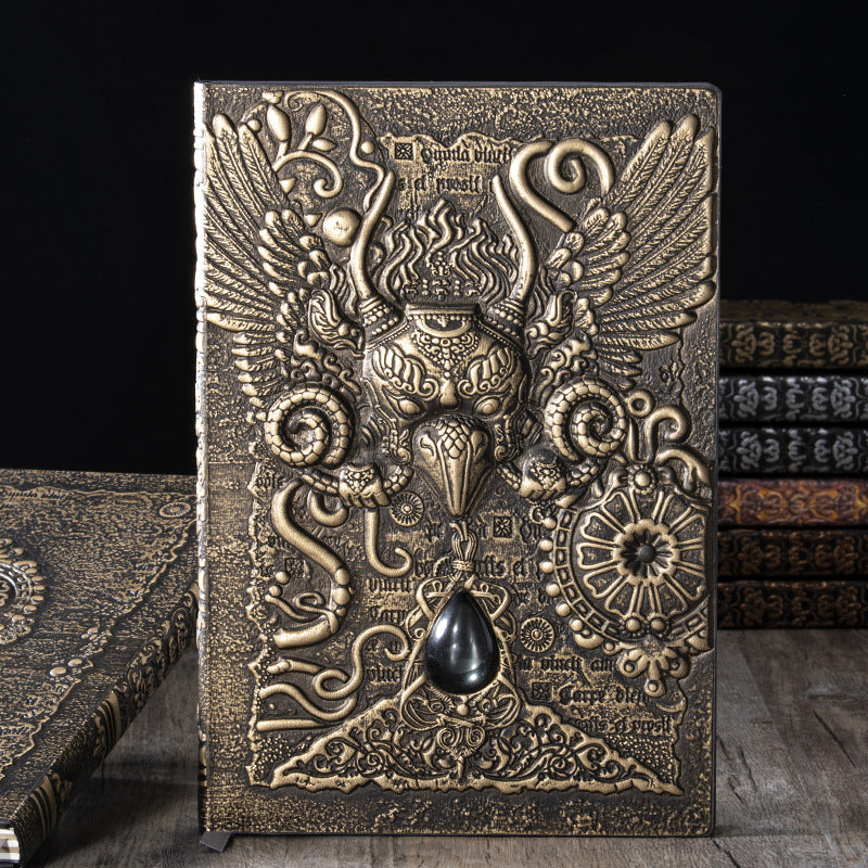 Carnet décoratif en relief avec aigle démoniaque en pierre de cristal Olivenorma