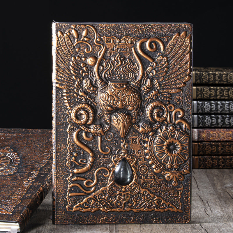 Carnet décoratif en relief avec aigle démoniaque en pierre de cristal Olivenorma