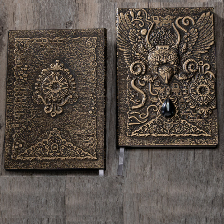 Carnet décoratif en relief avec aigle démoniaque en pierre de cristal Olivenorma