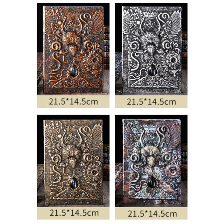 Carnet décoratif en relief avec aigle démoniaque en pierre de cristal Olivenorma