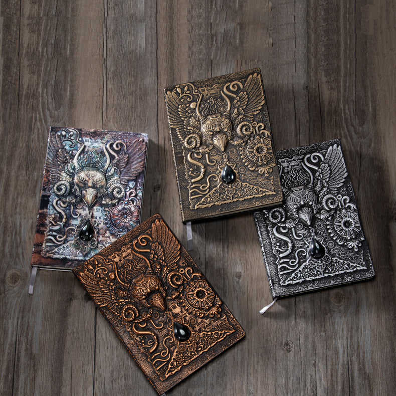 Carnet décoratif en relief avec aigle démoniaque en pierre de cristal Olivenorma