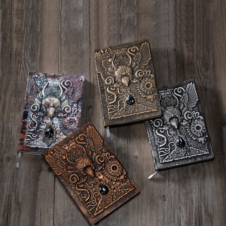 Carnet décoratif en relief avec aigle démoniaque en pierre de cristal Olivenorma