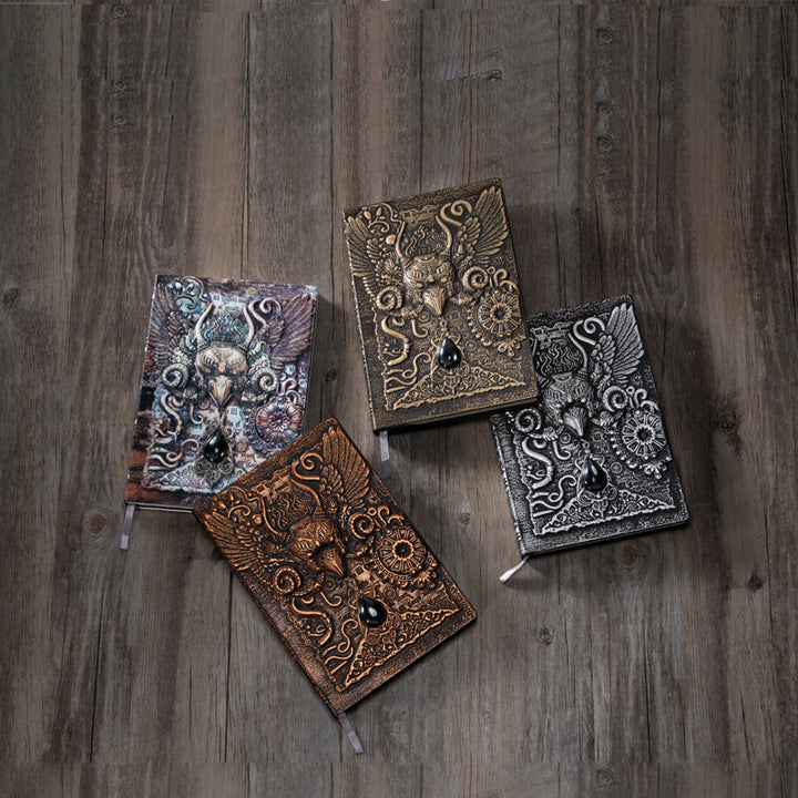 Carnet décoratif en relief avec aigle démoniaque en pierre de cristal Olivenorma
