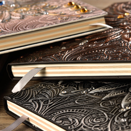Carnet de notes en cuir gaufré Phoenix en pierre de cristal Olivenorma