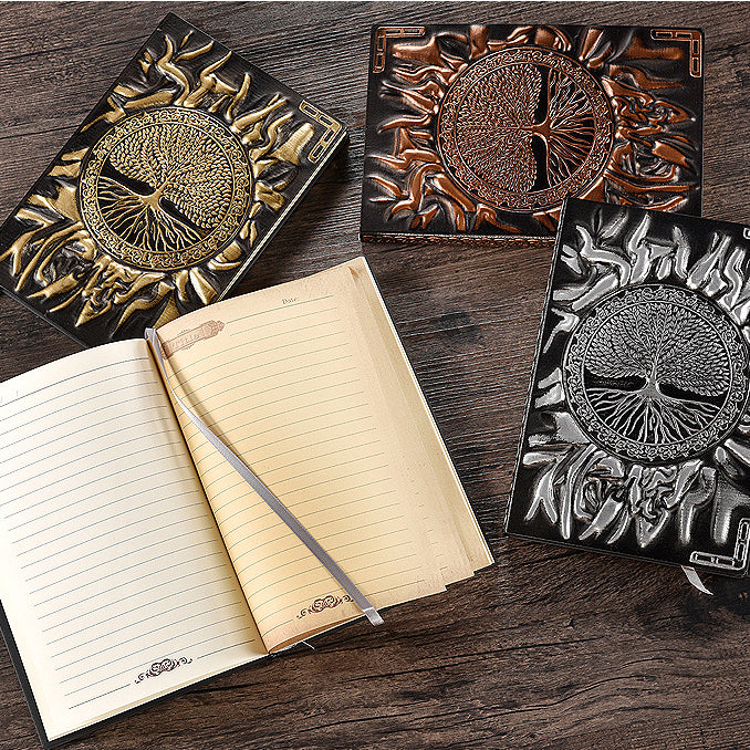 Carnet de notes Olivenorma format A5 A6 avec motif arbre de vie en relief 