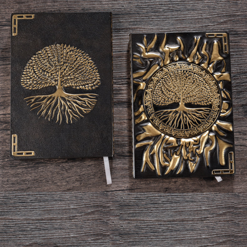 Carnet de notes Olivenorma format A5 A6 avec motif arbre de vie en relief 