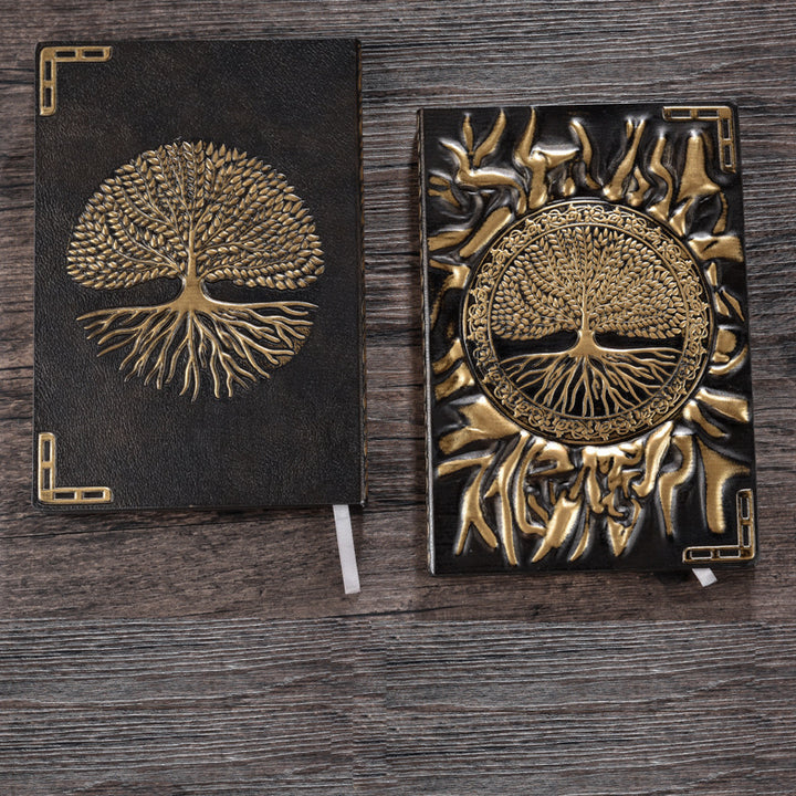 Carnet de notes Olivenorma format A5 A6 avec motif arbre de vie en relief 