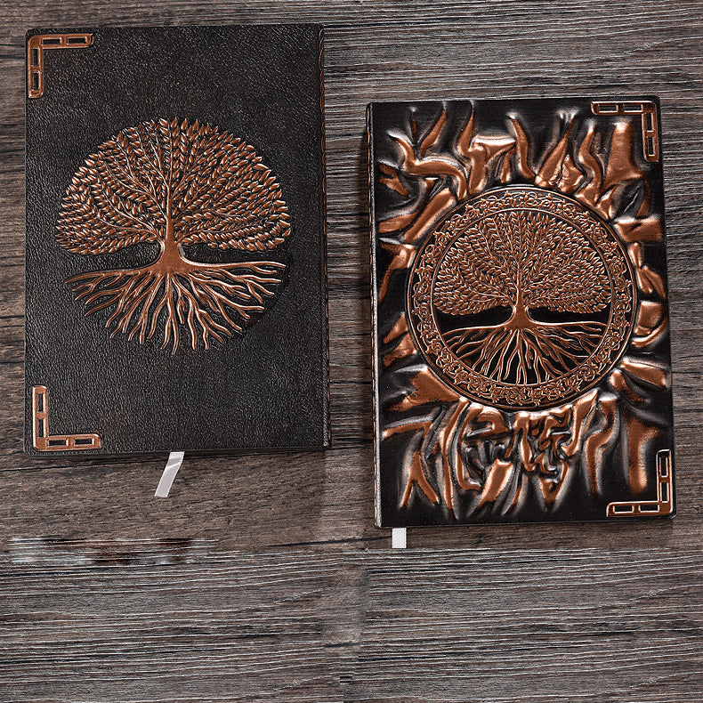 Carnet de notes Olivenorma format A5 A6 avec motif arbre de vie en relief 