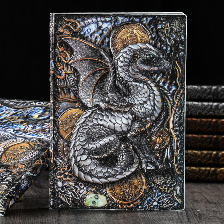 Carnet de notes Olivenorma Journal Dragon avec motif artistique en relief 3D