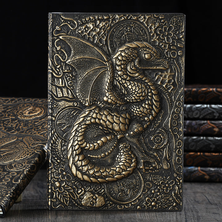 Carnet de notes Olivenorma Journal Dragon avec motif artistique en relief 3D