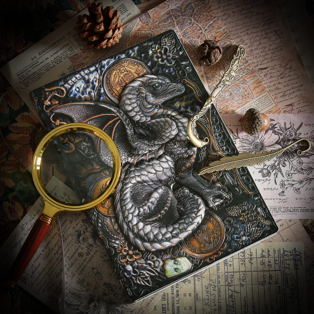 Carnet de notes Olivenorma Journal Dragon avec motif artistique en relief 3D
